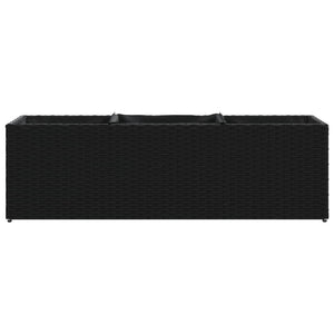 Hochbeet mit 3 Fächern, Poly Rattan, Schwarz