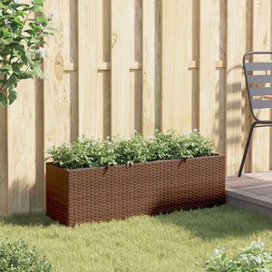 Hochbeet mit 3 Fächern Braun Poly Rattan
