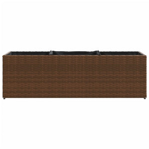 Hochbeet mit 3 Fächern Braun Poly Rattan