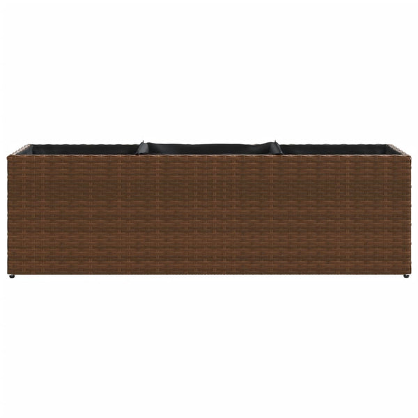 Hochbeet mit 3 Fächern Braun Poly Rattan