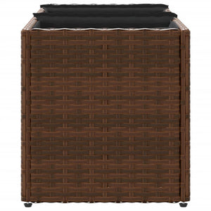 Hochbeet mit 3 Fächern Braun Poly Rattan