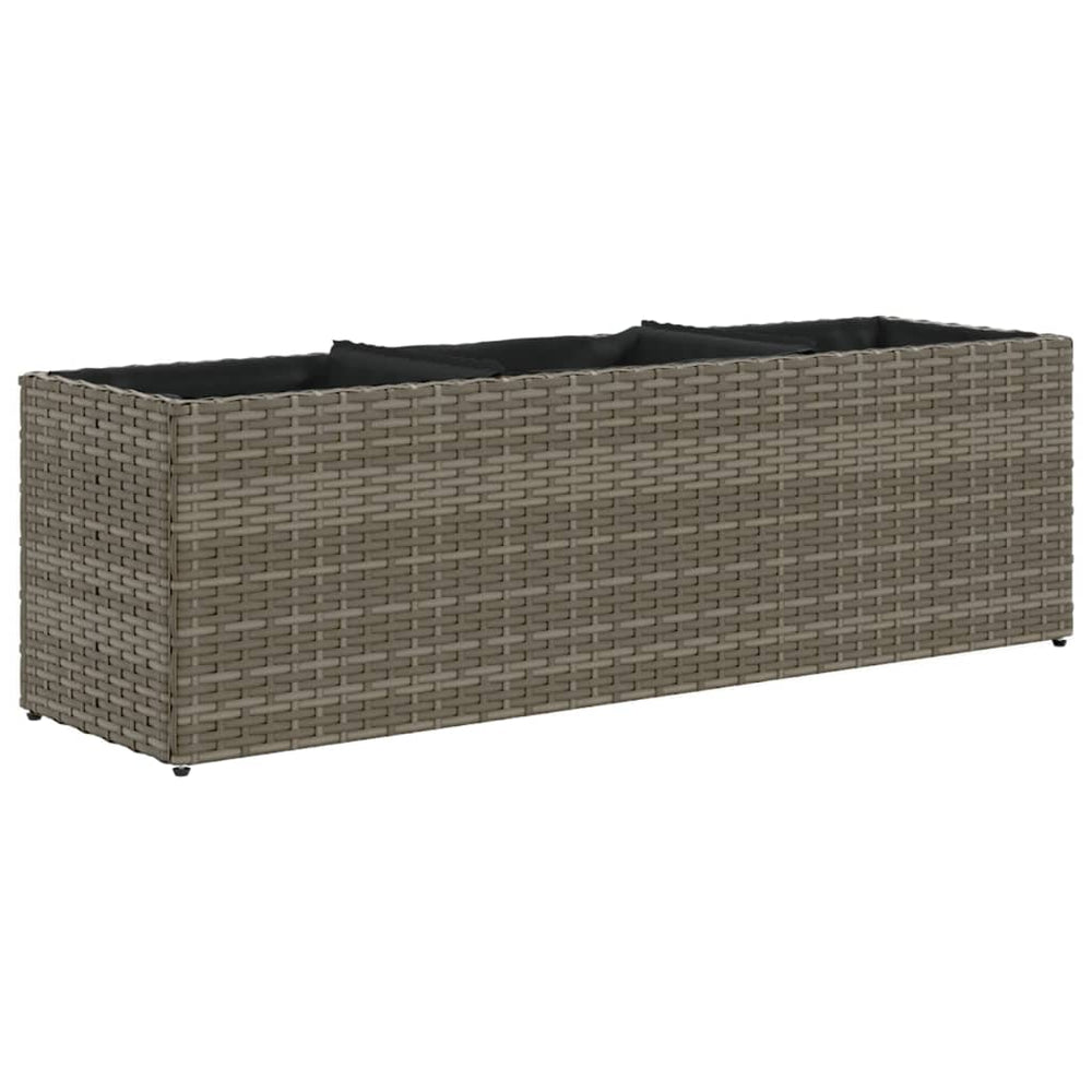 Hochbeet Grau Poly Rattan 105x30x32 cm