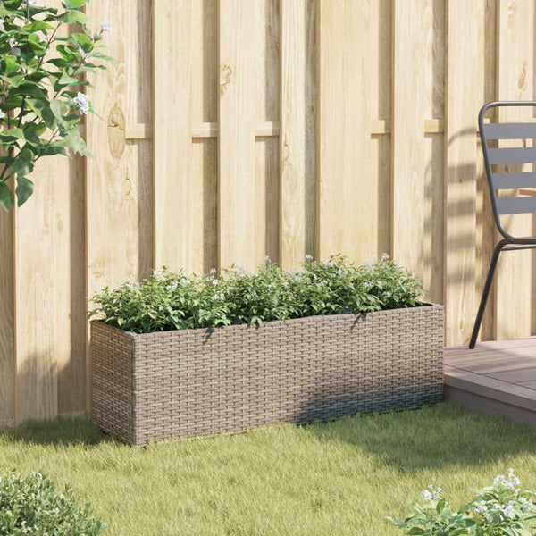 vidaXL Jardinière surélevée à 3 compartiments Gris 105x30x32 cm Résine tressée