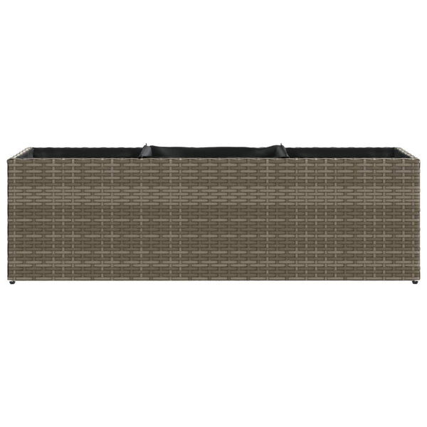 vidaXL Jardinière surélevée à 3 compartiments Gris 105x30x32 cm Résine tressée