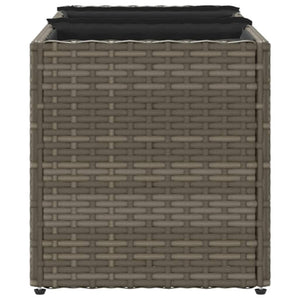 vidaXL Jardinière surélevée à 3 compartiments Gris 105x30x32 cm Résine tressée