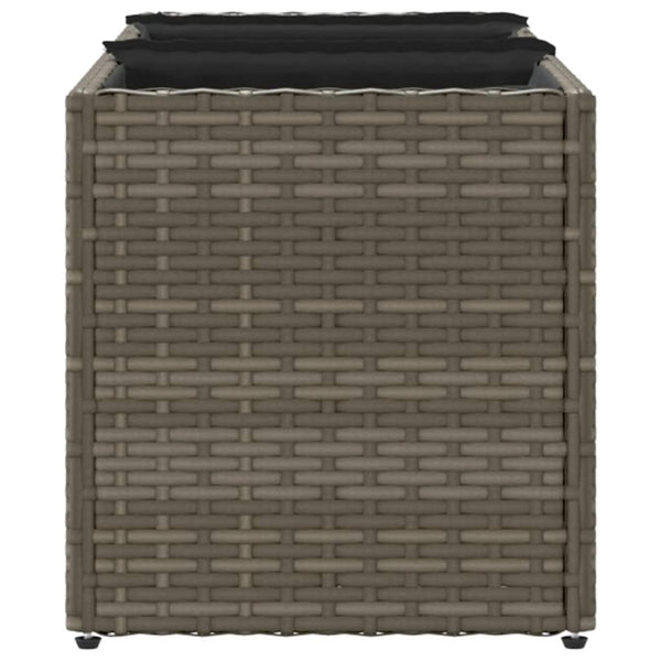 vidaXL Jardinière surélevée à 3 compartiments Gris 105x30x32 cm Résine tressée