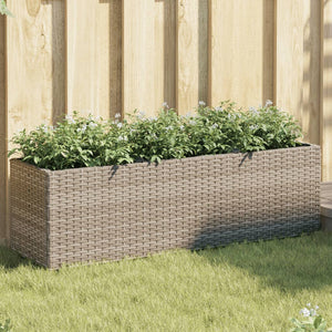 vidaXL Jardinière surélevée à 3 compartiments Gris 105x30x32 cm Résine tressée