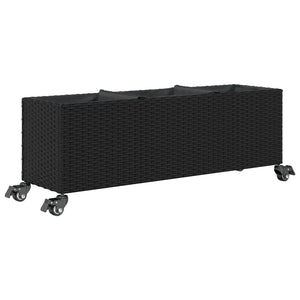 Hochbeet Schwarz mit Rollen, 107cm