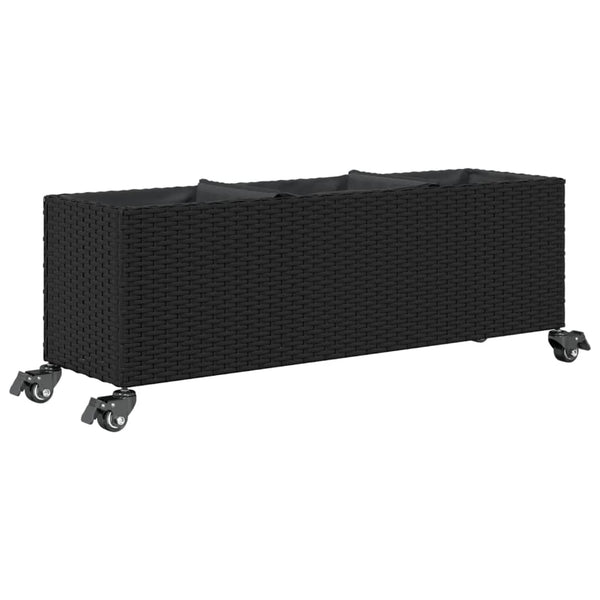 Hochbeet Schwarz mit Rollen, 107cm