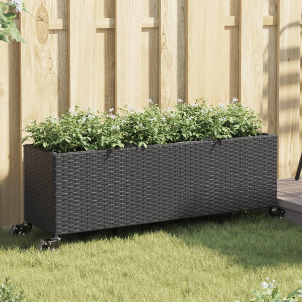 Hochbeet Schwarz mit Rollen, 107cm