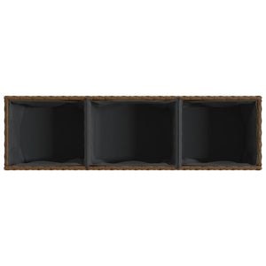 Pflanzkübel mit Rollen Braun Poly-Rattan