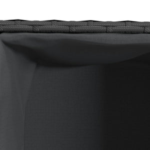 Hochbeet mit 2 Fächern Schwarz Poly Rattan