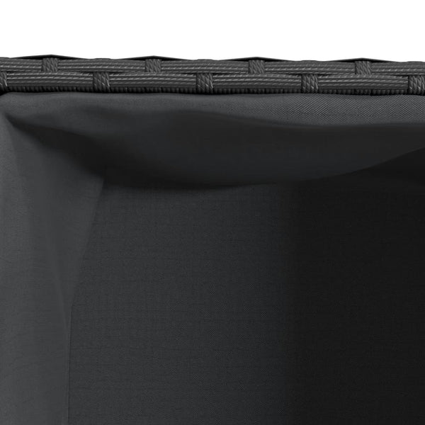 Hochbeet mit 2 Fächern Schwarz Poly Rattan