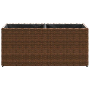 Poly-Rattan Pflanzkübel Braun mit 2 Töpfen