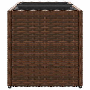 Poly-Rattan Pflanzkübel Braun mit 2 Töpfen