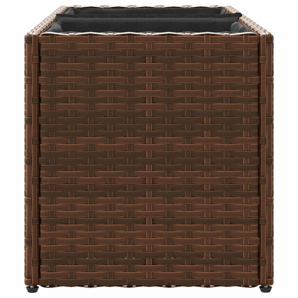 Poly-Rattan Pflanzkübel Braun mit 2 Töpfen