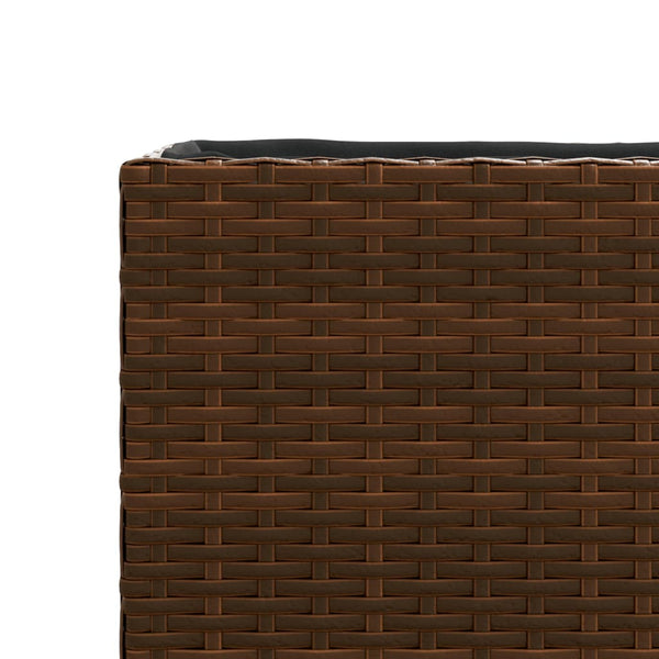 Poly-Rattan Pflanzkübel Braun mit 2 Töpfen