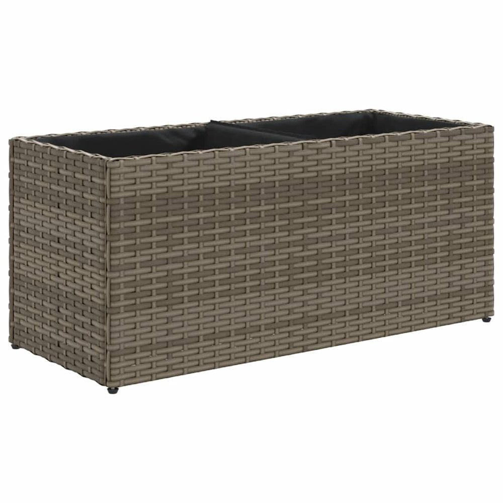 Hochbeet Grau Poly Rattan 72x30x32 cm