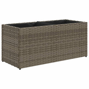 vidaXL Jardinière surélevée à 2 compartiments Gris 72x30x32 cm Résine tressée