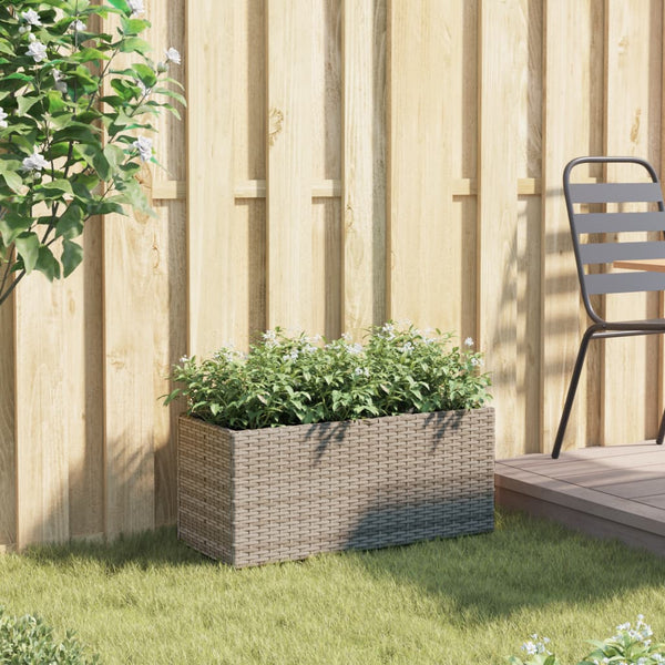 vidaXL Jardinière surélevée à 2 compartiments Gris 72x30x32 cm Résine tressée