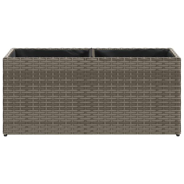 vidaXL Jardinière surélevée à 2 compartiments Gris 72x30x32 cm Résine tressée