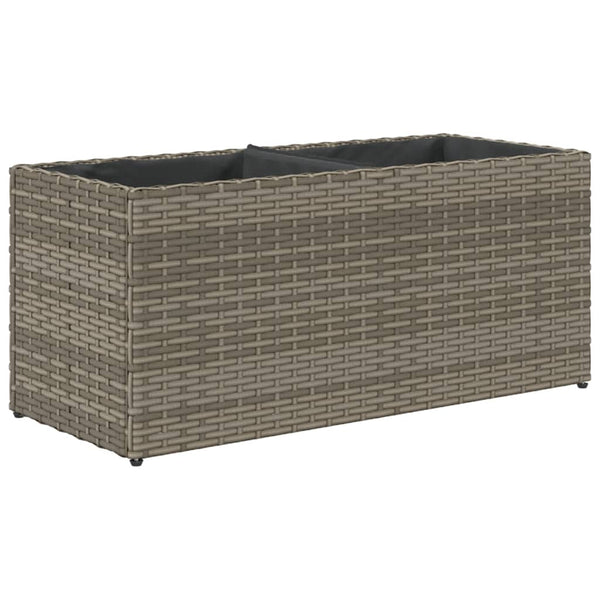 vidaXL Jardinière surélevée à 2 compartiments Gris 72x30x32 cm Résine tressée