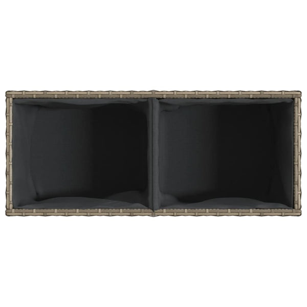 vidaXL Jardinière surélevée à 2 compartiments Gris 72x30x32 cm Résine tressée