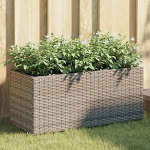 vidaXL Jardinière surélevée à 2 compartiments Gris 72x30x32 cm Résine tressée