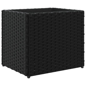 Schwarzer Pflanzkübel Poly Rattan 36x30x32 cm