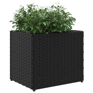 Schwarzer Pflanzkübel Poly Rattan 36x30x32 cm