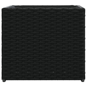 Schwarzer Pflanzkübel Poly Rattan 36x30x32 cm