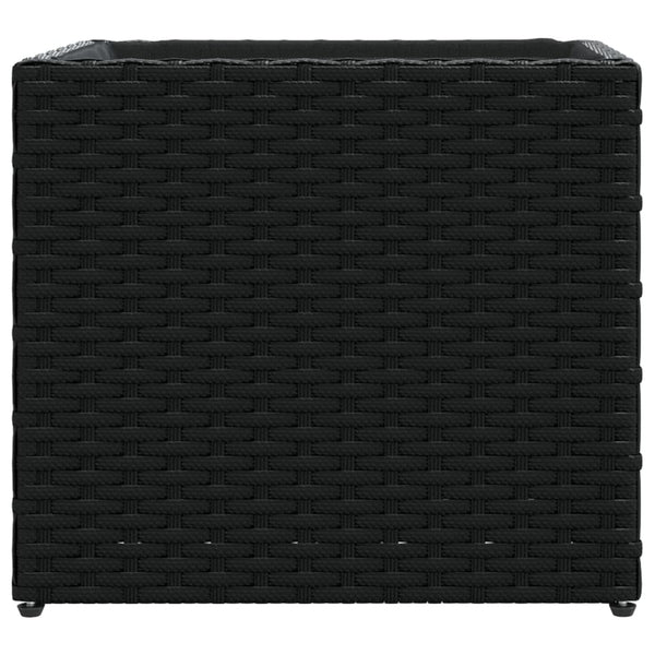 Schwarzer Pflanzkübel Poly Rattan 36x30x32 cm