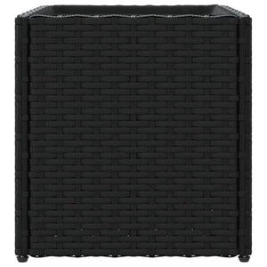Schwarzer Pflanzkübel Poly Rattan 36x30x32 cm