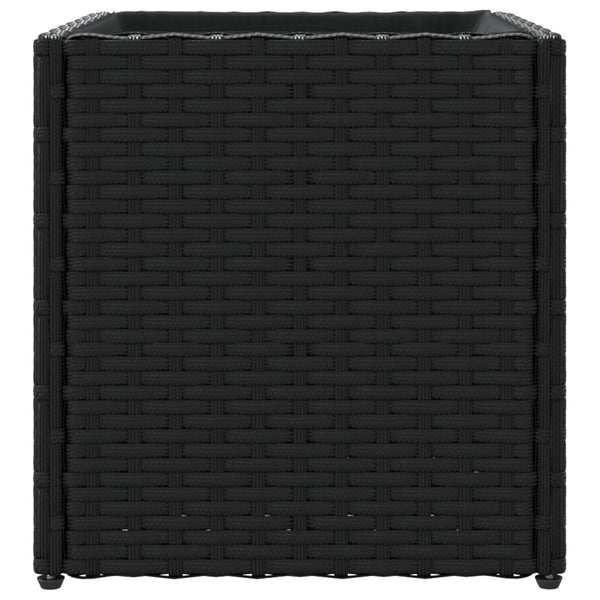 Schwarzer Pflanzkübel Poly Rattan 36x30x32 cm