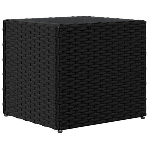 Schwarzer Pflanzkübel Poly Rattan 36x30x32 cm
