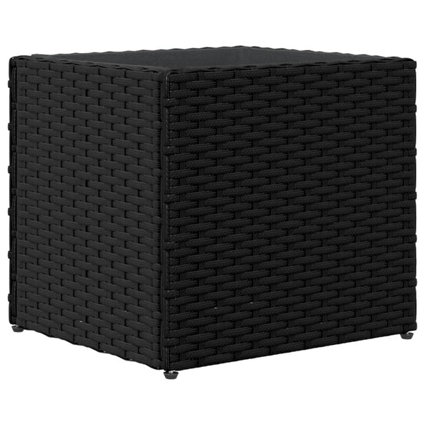 Schwarzer Pflanzkübel Poly Rattan 36x30x32 cm