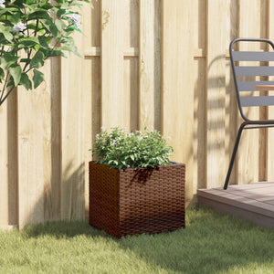 Brauner Pflanzkübel Poly Rattan 36x30x32 cm