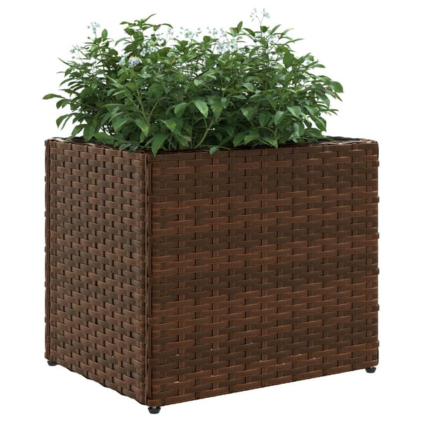 Brauner Pflanzkübel Poly Rattan 36x30x32 cm