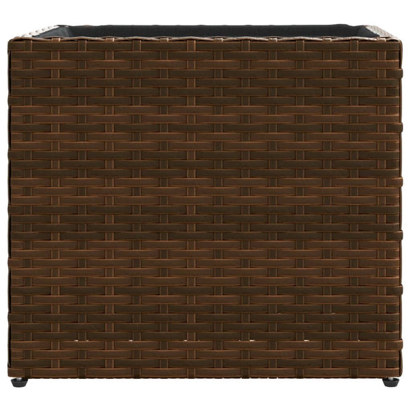 Brauner Pflanzkübel Poly Rattan 36x30x32 cm