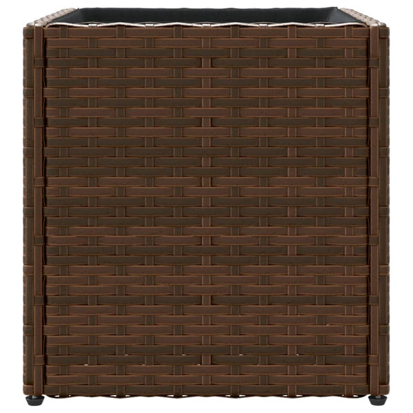 Brauner Pflanzkübel Poly Rattan 36x30x32 cm