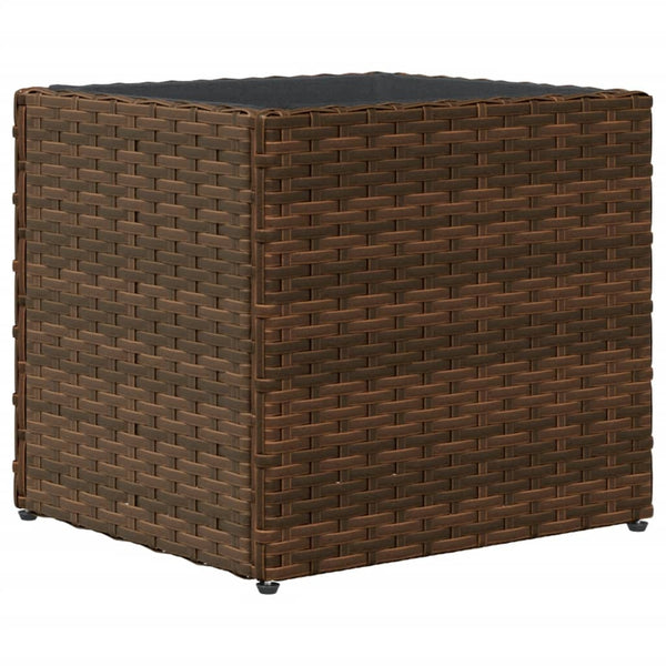 Brauner Pflanzkübel Poly Rattan 36x30x32 cm