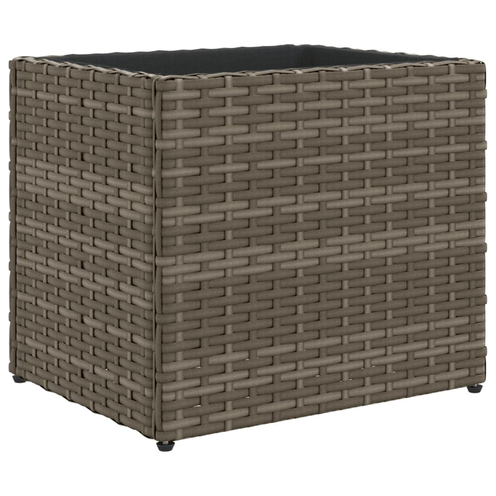 Grauer Pflanzkübel Poly Rattan 36x30x32 cm