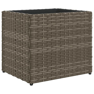 Grauer Pflanzkübel Poly Rattan 36x30x32 cm