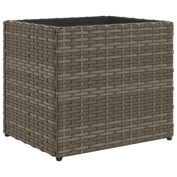 Grauer Pflanzkübel Poly Rattan 36x30x32 cm