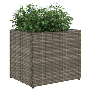 Grauer Pflanzkübel Poly Rattan 36x30x32 cm
