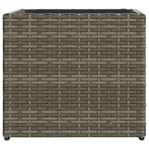 Grauer Pflanzkübel Poly Rattan 36x30x32 cm