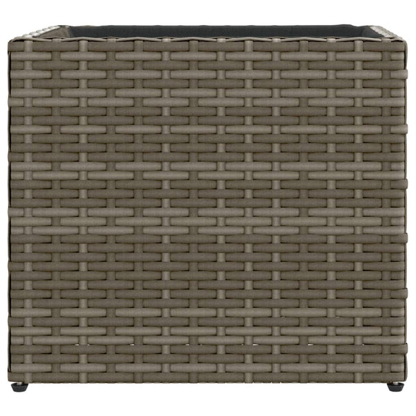 Grauer Pflanzkübel Poly Rattan 36x30x32 cm