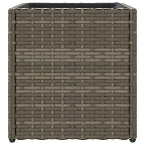 Grauer Pflanzkübel Poly Rattan 36x30x32 cm