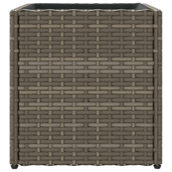 Grauer Pflanzkübel Poly Rattan 36x30x32 cm