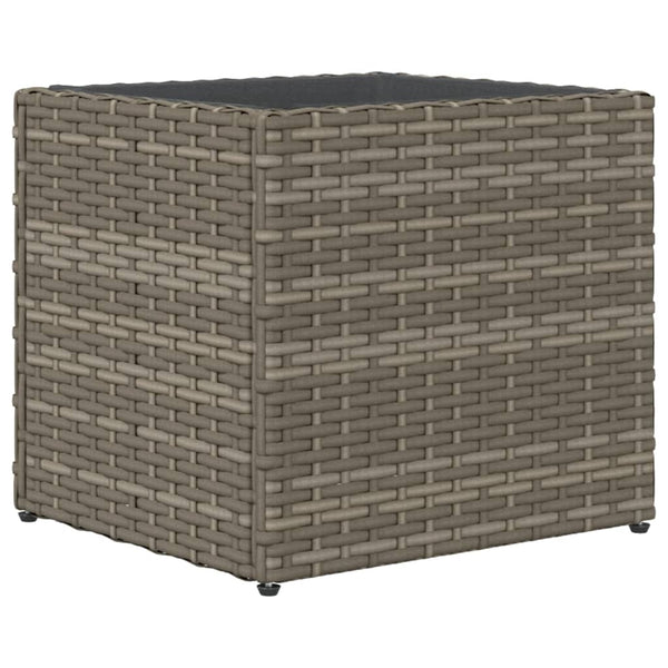 Grauer Pflanzkübel Poly Rattan 36x30x32 cm